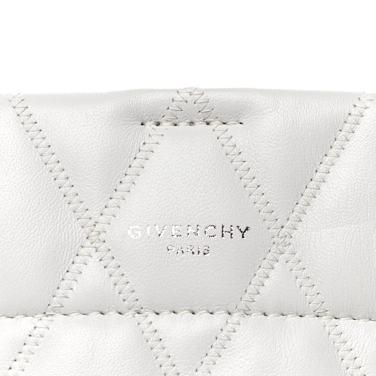 Lambskin Quilted Mini GV Bucket Bag White