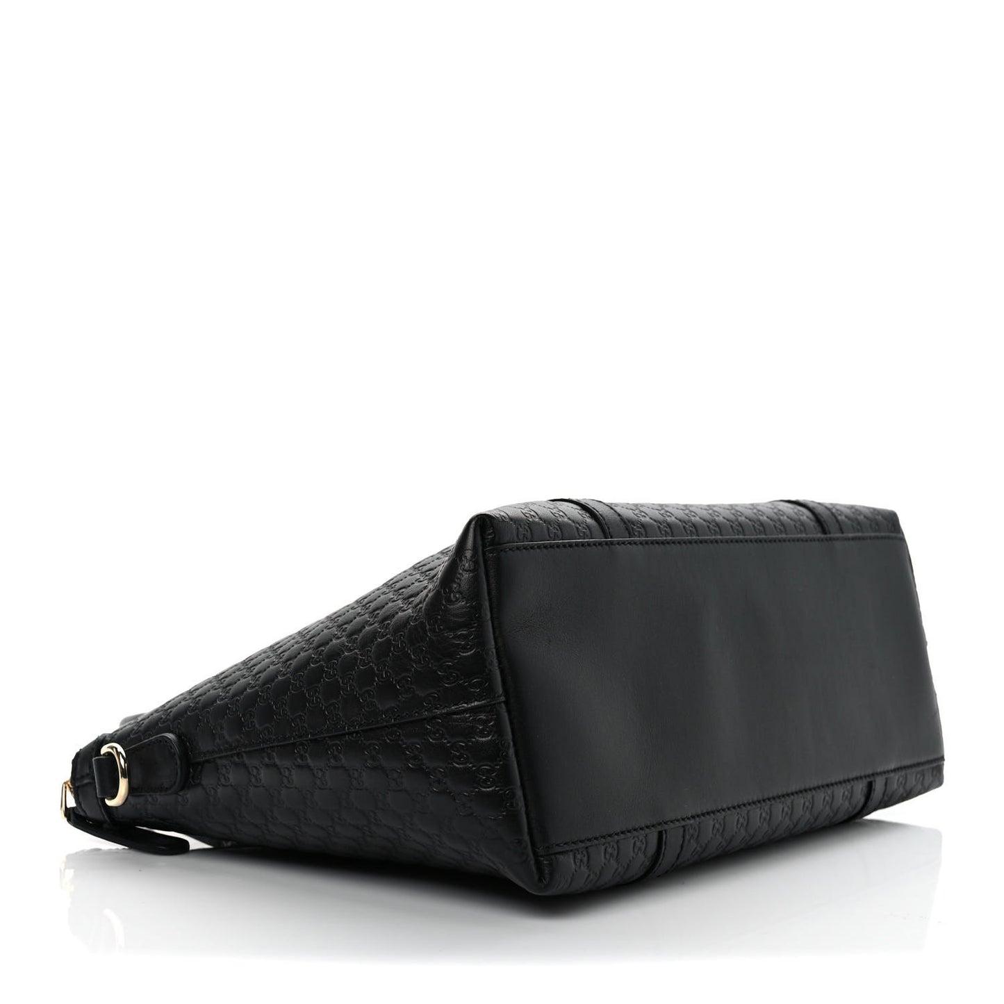 Soft Microguccissima Small Zippered Satchel Black