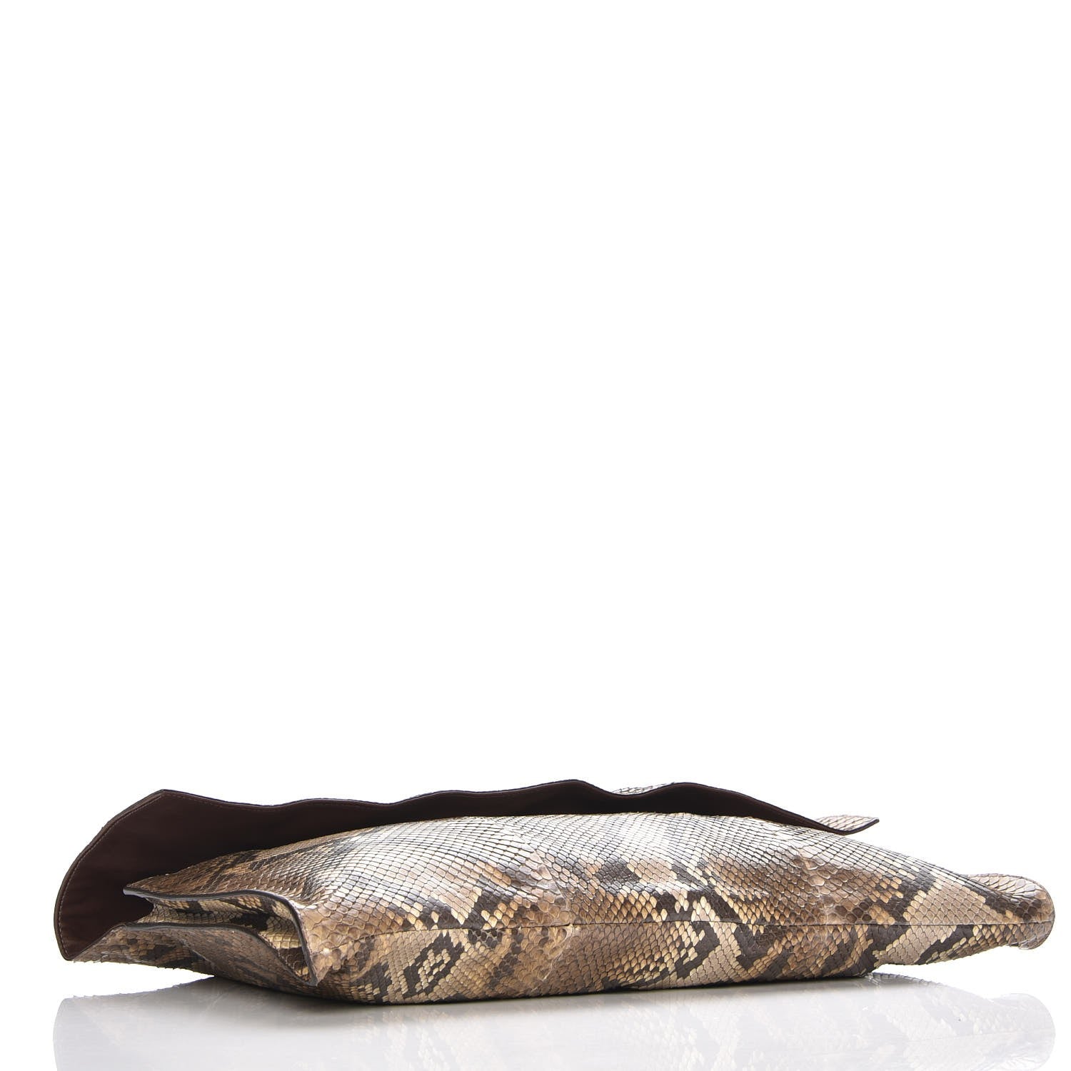 Gucci Python Large Flap Clutch Brown 4 of 8