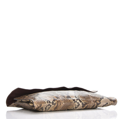 Gucci Python Large Flap Clutch Brown 4 of 8