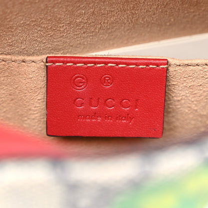Gucci GG Supreme Monogram Blooms Mini Chain Shoulder Bag Beige Blue Navy Hibiscus Red 6 of 10