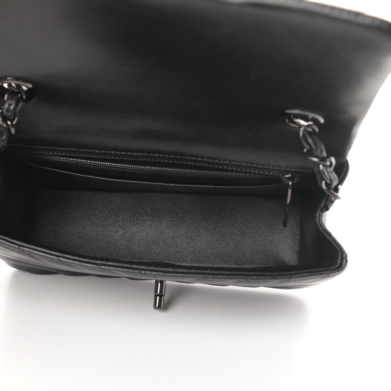 Chanel Lambskin Chevron Quilted Mini Rectangular Flap So Black 5 of 16