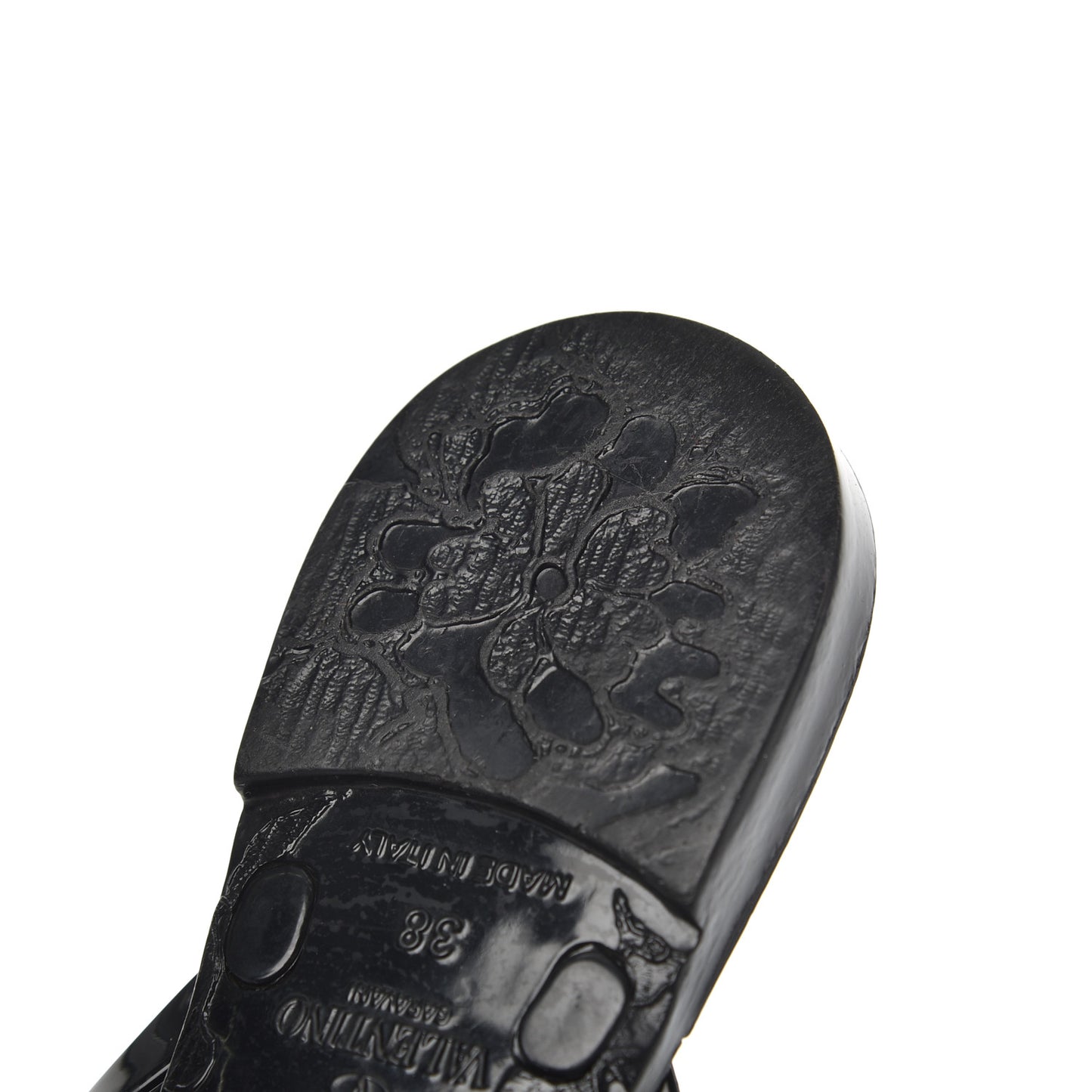 PVC Jelly Rockstud Bow Thong Sandals 38 Black