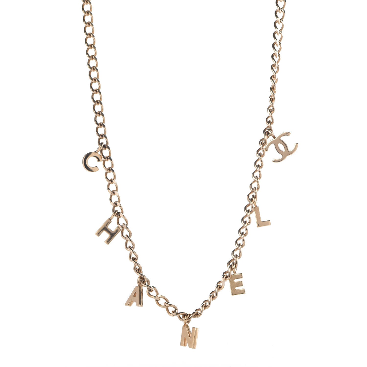 Chanel Logo Necklace Gold 1 of 7
