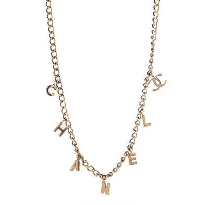 Chanel Logo Necklace Gold 1 of 7