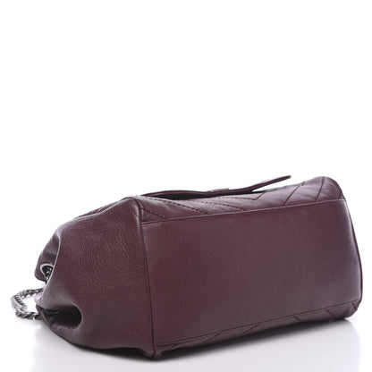 Saint Laurent Vintage Lambskin Chevron Monogram Medium Nolita Amaranto 3 of 12