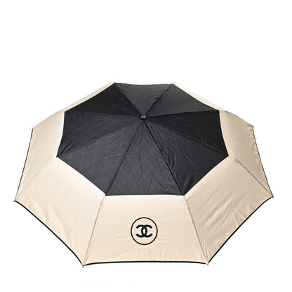 Chanel Nylon Quilted Umbrella With Case White Black 3 of 6
