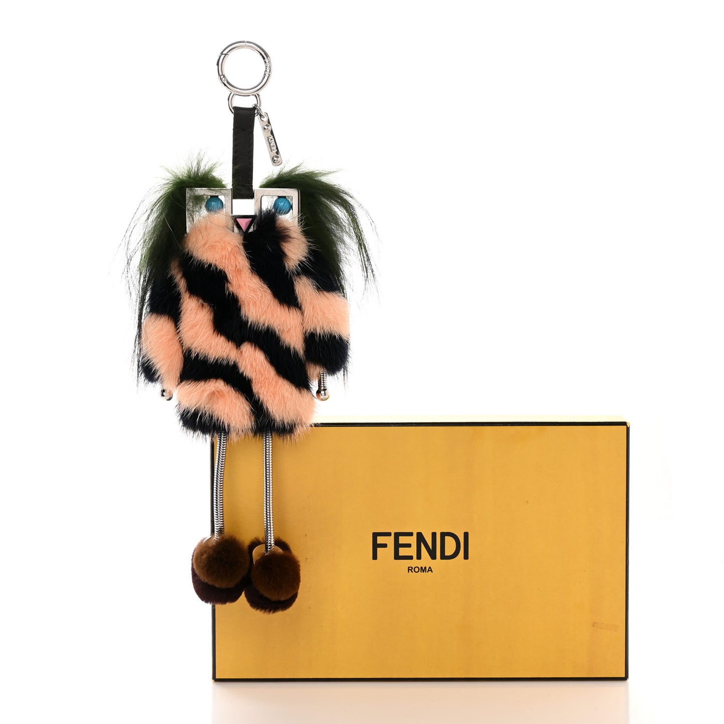 Calfskin Mink Fox Fur Witches Charm Pink Black