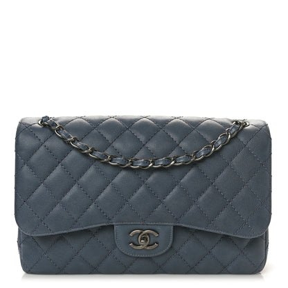 Chanel Caviar Quilted Jumbo Double Flap Grey 1 of 11