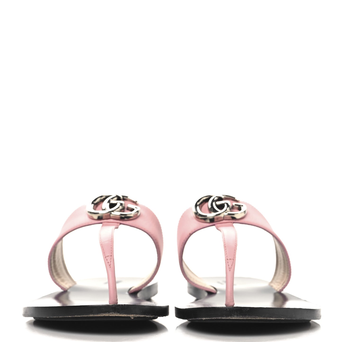 Calfskin GG Marmont Thong Sandals 37 Perfect Pink