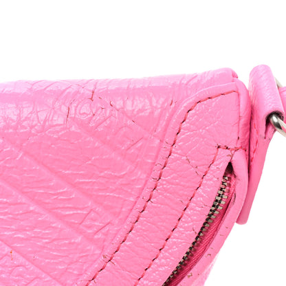 Balenciaga Shiny Goatskin Allover Logo Embossed XXS Souvenir Belt Bag Acid Pink 12 of 13