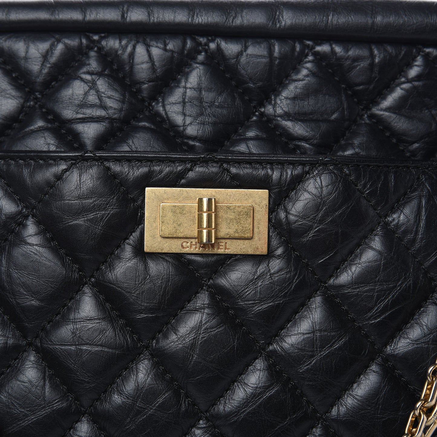 Aged Calfskin Quilted Medium Reissue Camera Case Black