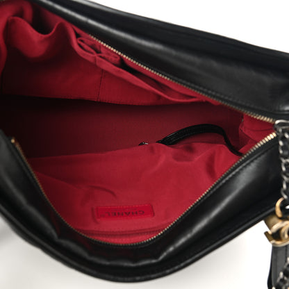 Chanel Aged Calfskin Quilted Large Gabrielle Hobo Black 5 of 11