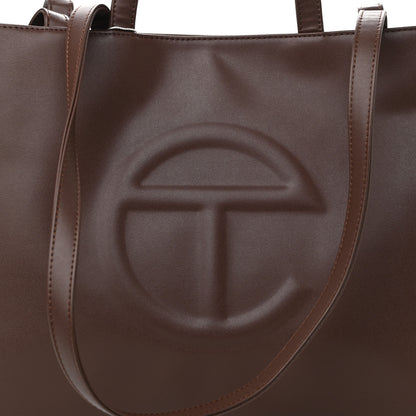 Telfar Vegan Leather Medium Shopping Bag Dark Brown 8 of 11