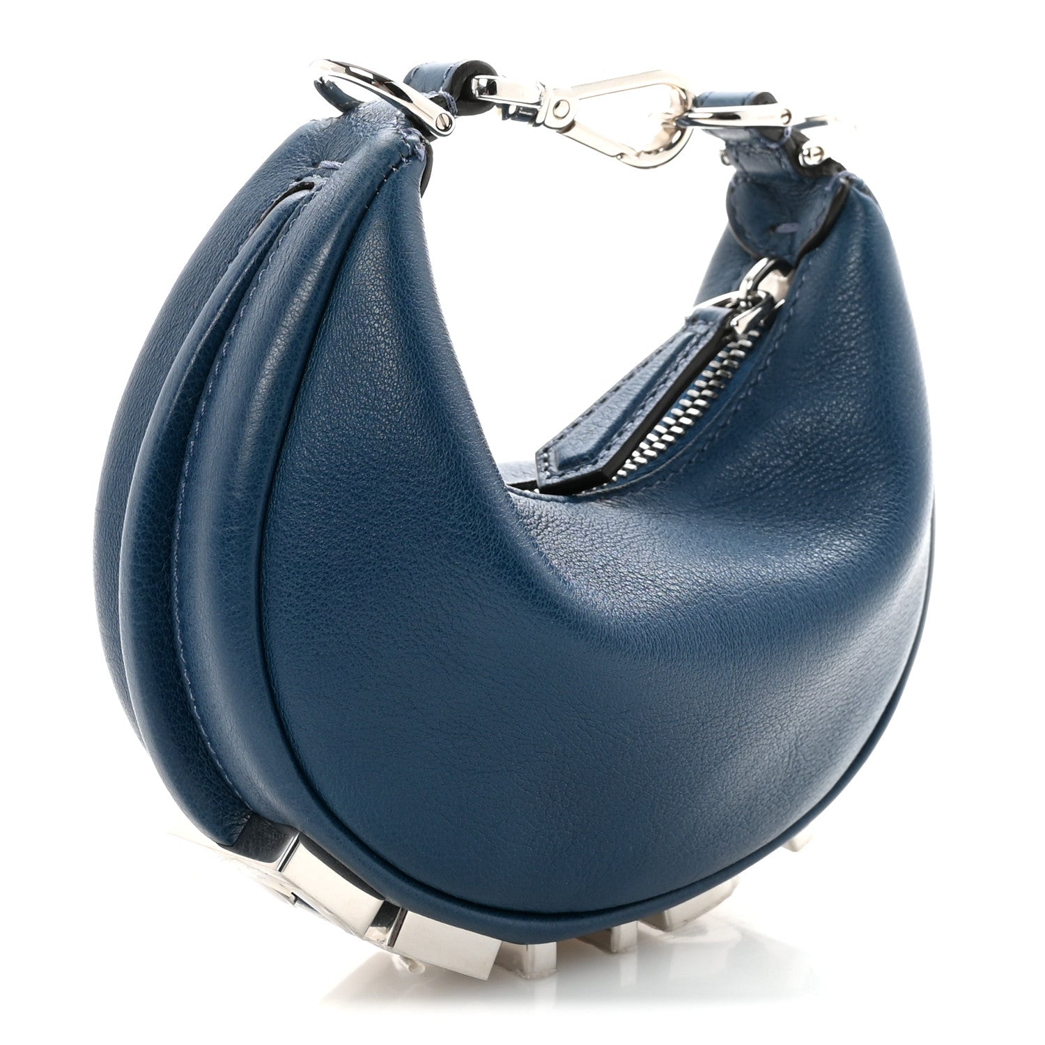 Fendi Vitello Grace Matte Nano Fendigraphy Hobo Charm Mirto 3 of 10