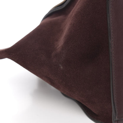 Celine Smooth Calfskin Suede Medium Bi-Color Trapeze Burgundy 10 of 11