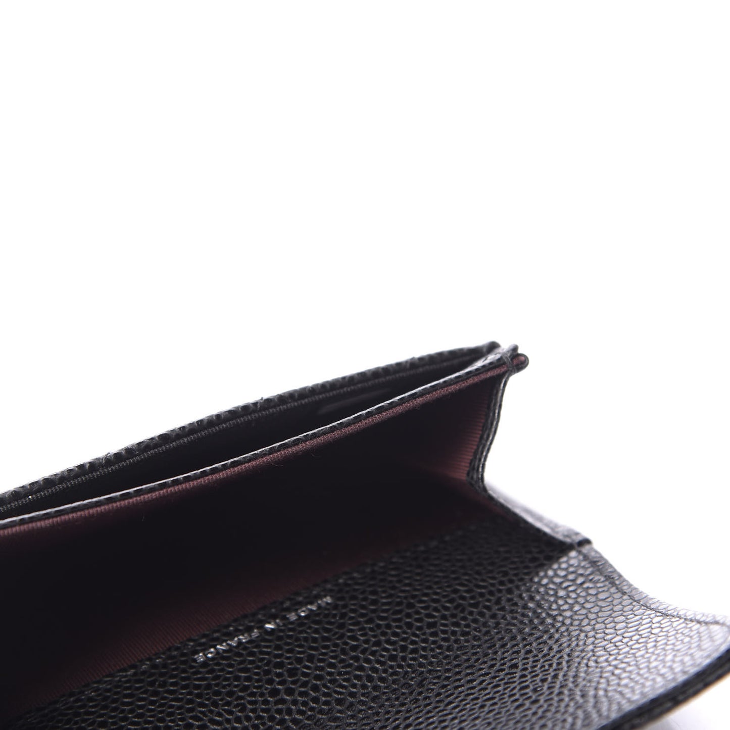 Caviar Quilted Flap Card Holder Black