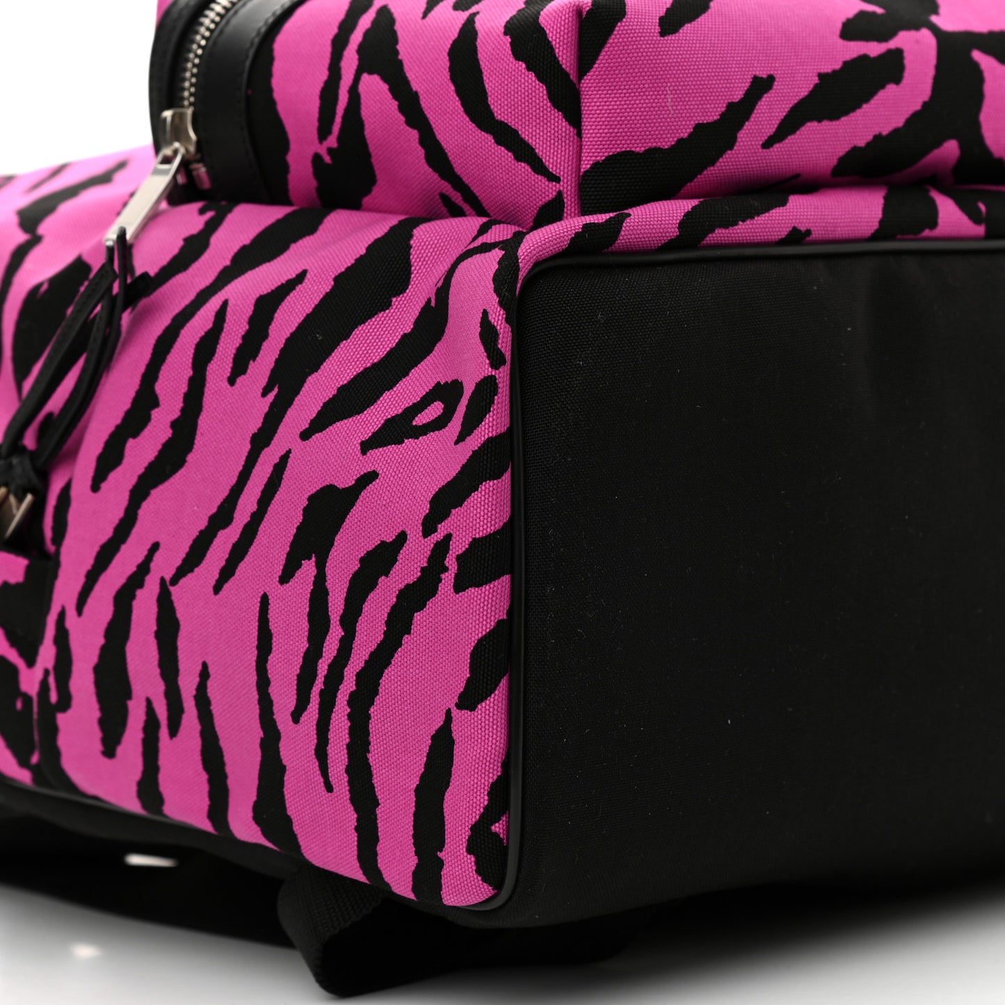 Canvas Zebra Print City Backpack Pink Black