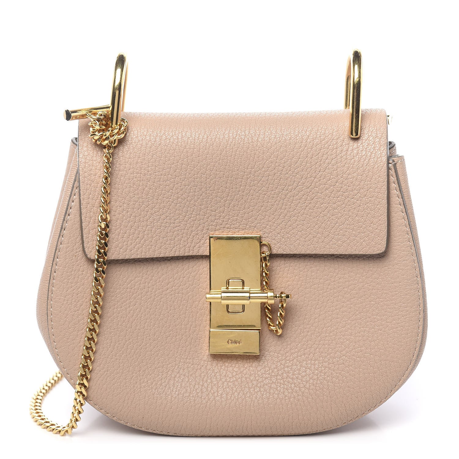 Chloe Grained Lambskin Mini Drew Shoulder Bag Cement Pink 1 of 9