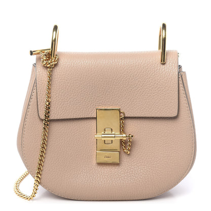 Chloe Grained Lambskin Mini Drew Shoulder Bag Cement Pink 1 of 9