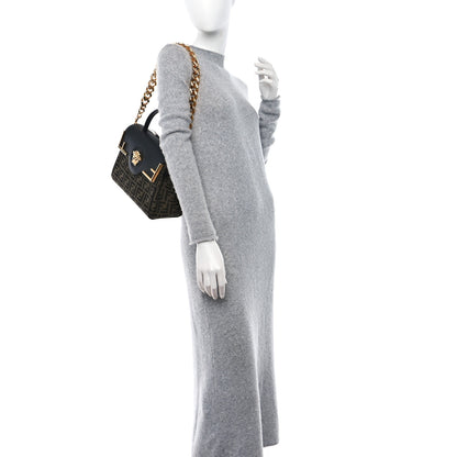 Versace X FENDI Grained Calfskin Fendace Medium La Medusa Top Handle Bag Black Brown 2 of 8