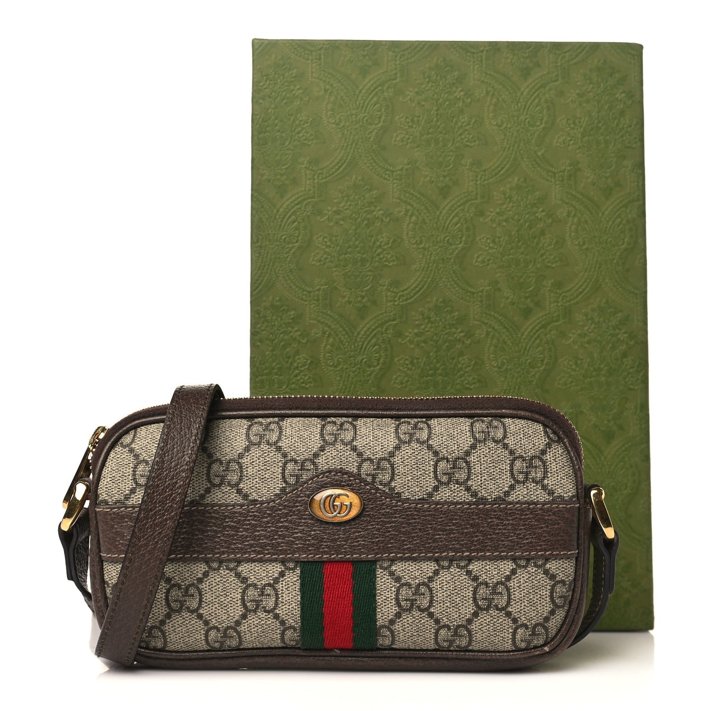 GG Supreme Monogram Web Mini Ophidia GG Bag Brown