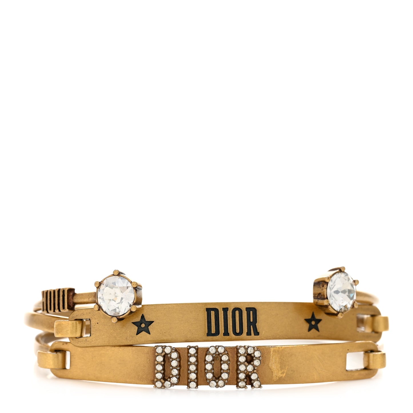Metal Crystal Dio(r)evolution Bracelet Set Gold