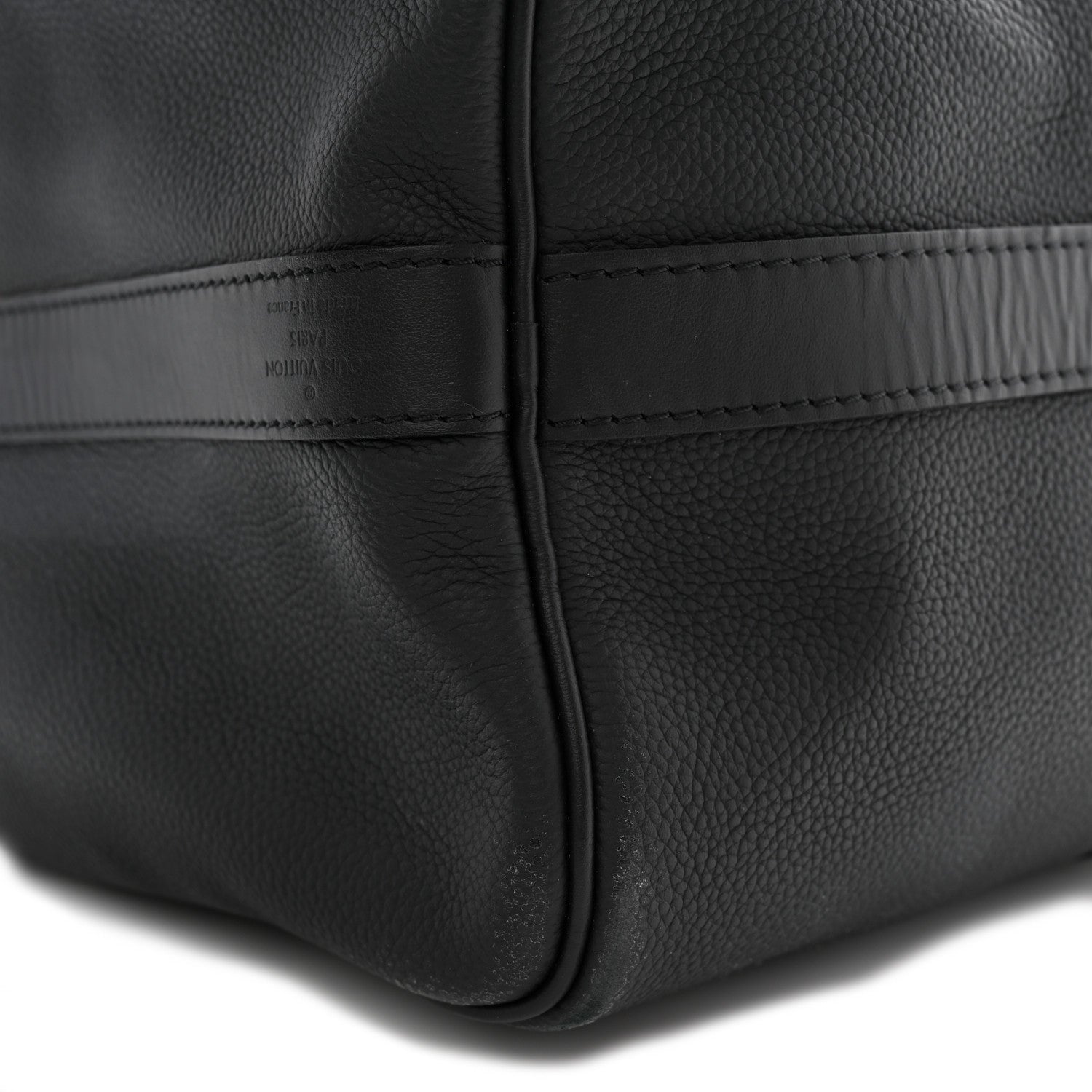 Louis Vuitton Grained Calfskin Aerogram Keepall Bandouliere 40 Black 8 of 16