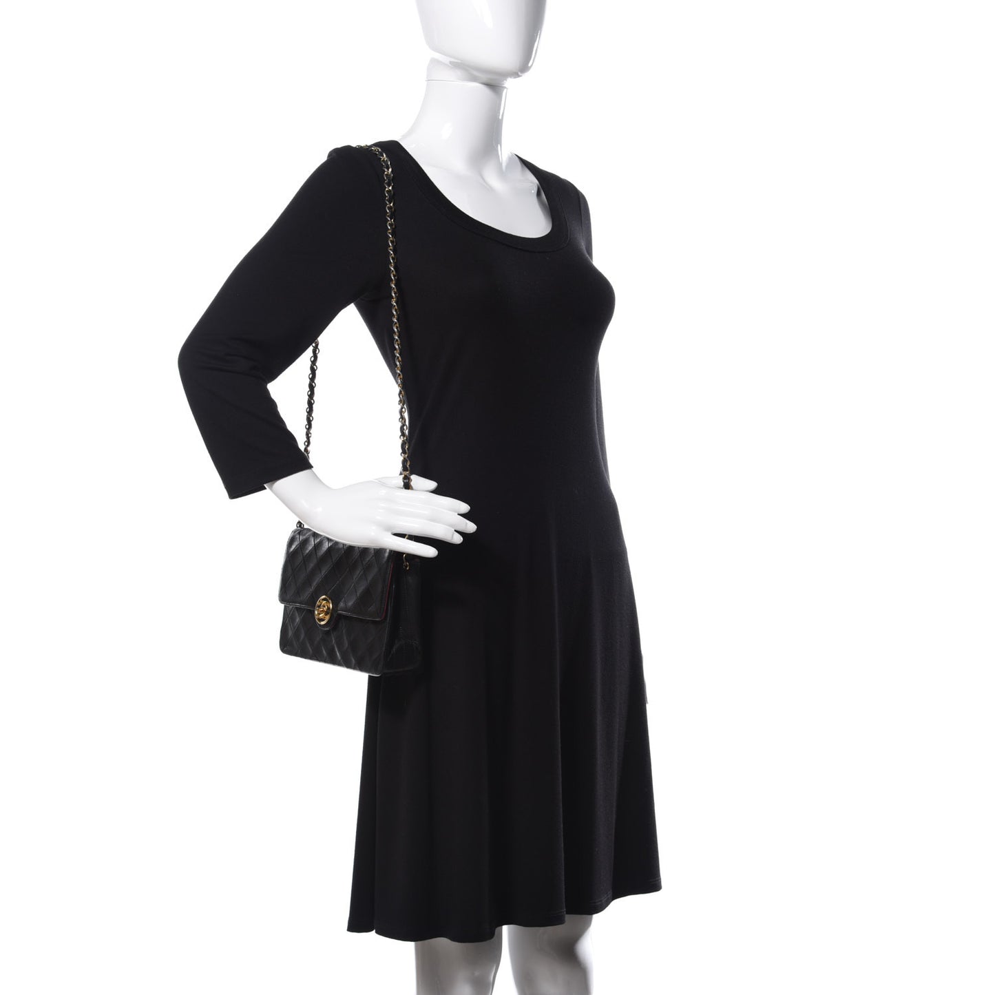 Lambskin Quilted Small Single Flap Black