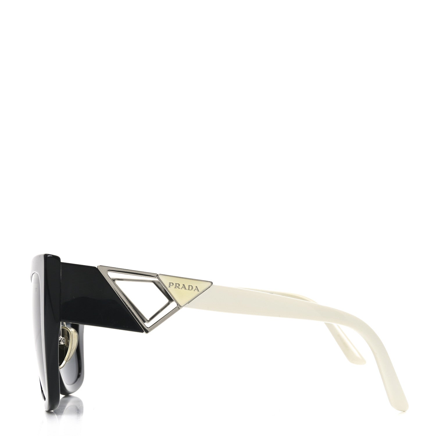 Prada Triangle Sunglasses SPR 21Y Black White 3 of 7