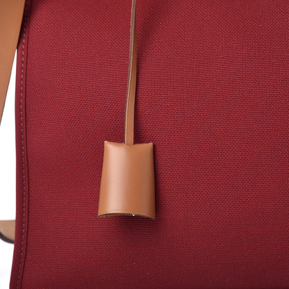 Hermes Vache Hunter Toile Herbag Zip 31 PM Rouge Grenat Natural 8 of 11