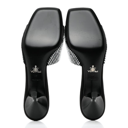 Prada Satin Crystal Logo 65mm Slide Sandals 41 Cristal 5 of 8