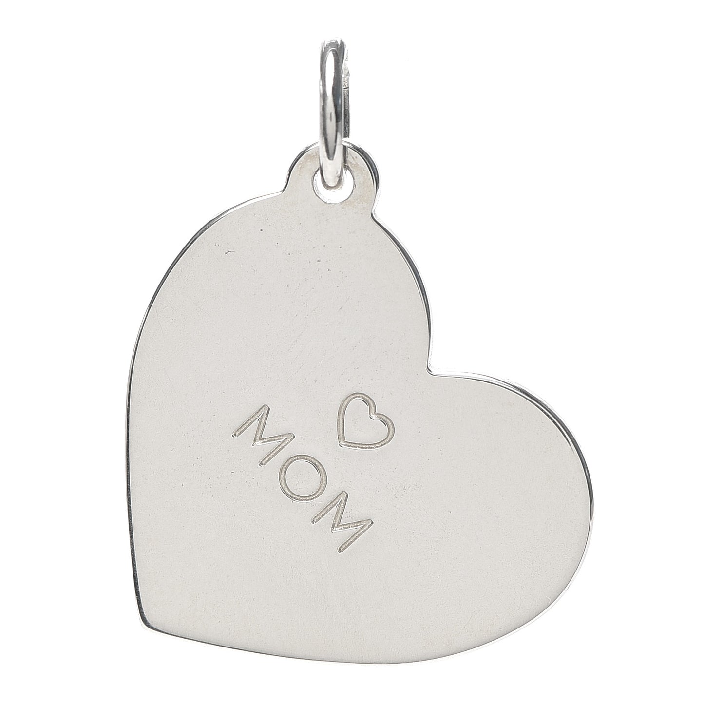 Sterling Silver Mom Heart Tag Charm