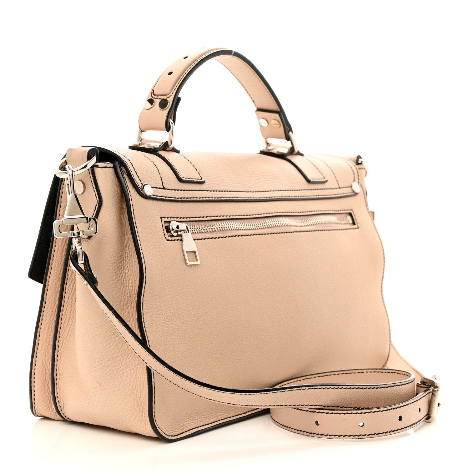 Proenza Schouler Grained Calfskin Medium Contrast Stitch PS1 Satchel Sand 3 of 12