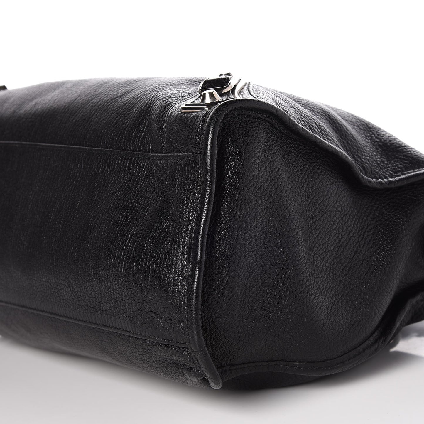 Chevre Silver Metallic Edge Hardware City Black