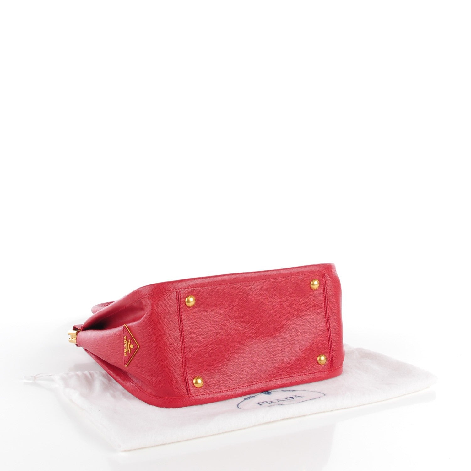 Prada Saffiano Lux Frame Satchel Fuoco 4 of 9