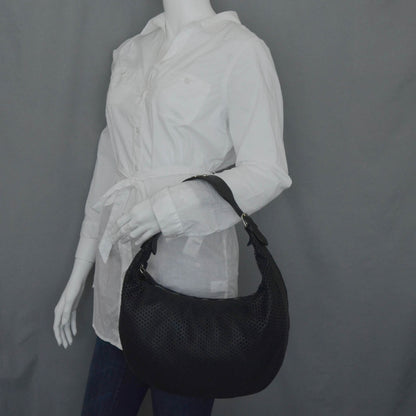 Christian Dior Leather Perforated Hobo Black 2 of 11