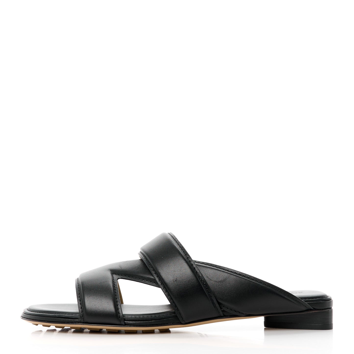 Calfskin The Band Flat Sandals 35 Black