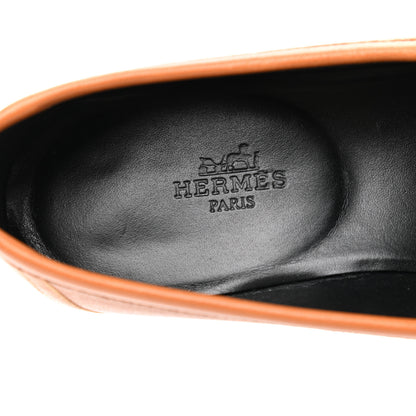 Hermes Goatskin Womens Paris Loafers 36.5 Marron Glaise 7 of 12