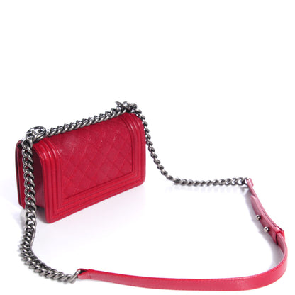 Chanel Caviar Small Boy Flap Bag Dark Red 3 of 9