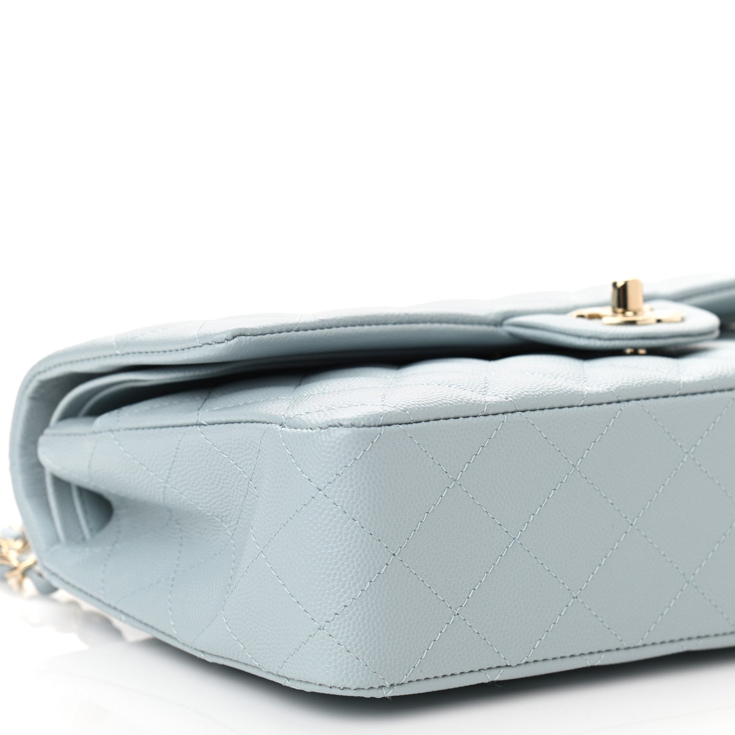 Chanel Caviar Quilted Medium Double Flap Light Blue 8 of 10
