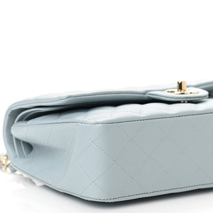 Chanel Caviar Quilted Medium Double Flap Light Blue 8 of 10