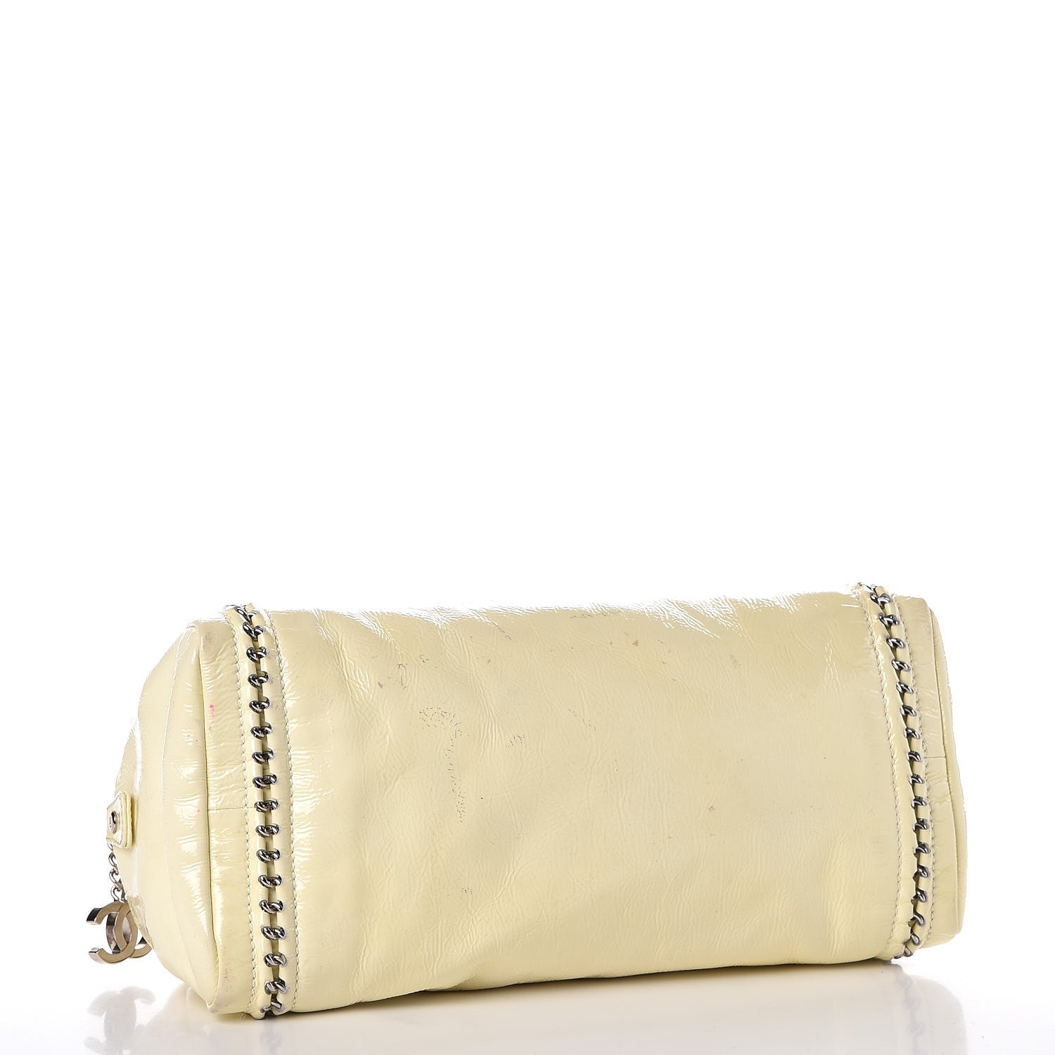 Chanel Patent Luxe Ligne Medium Bowler Ivory 4 of 17
