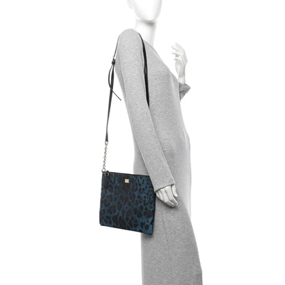 Dolce & Gabbana Dauphine Leopard Print Crossbody Blue Multicolor 2 of 13