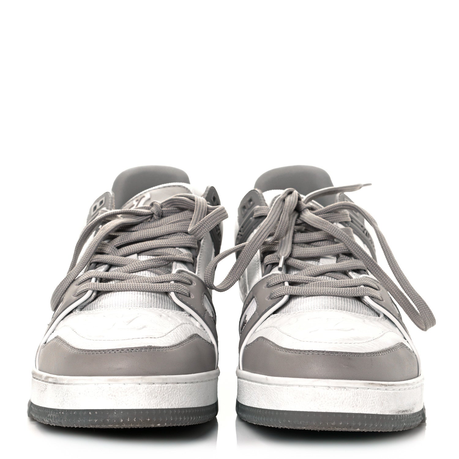 Louis Vuitton Calfskin Embossed Monogram Mens LV Trainer Sneakers