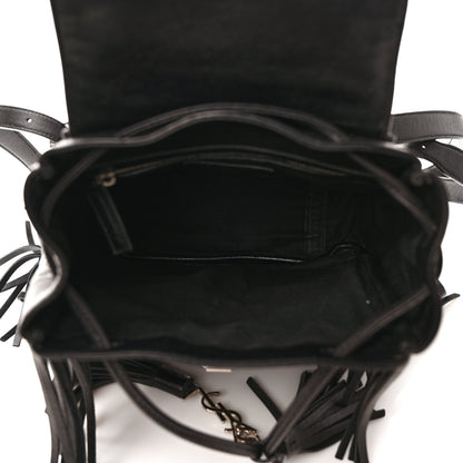 Saint Laurent Calfskin Fringe Festival Backpack Black 5 of 9