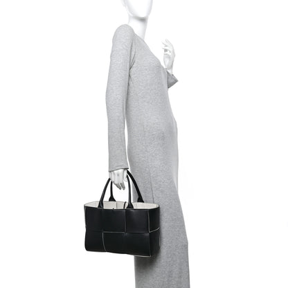 Bottega Veneta Nappa Maxi Intrecciato Small Arco Tote Black White 2 of 14