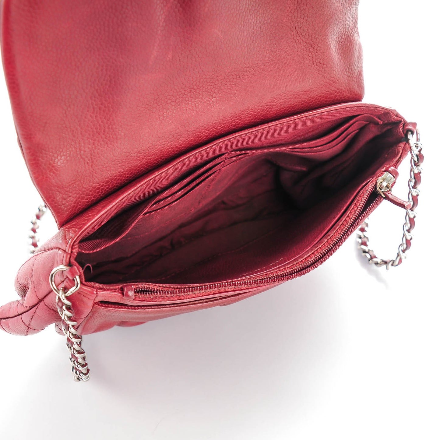 Caviar Half Moon Wallet On Chain WOC Dark Red