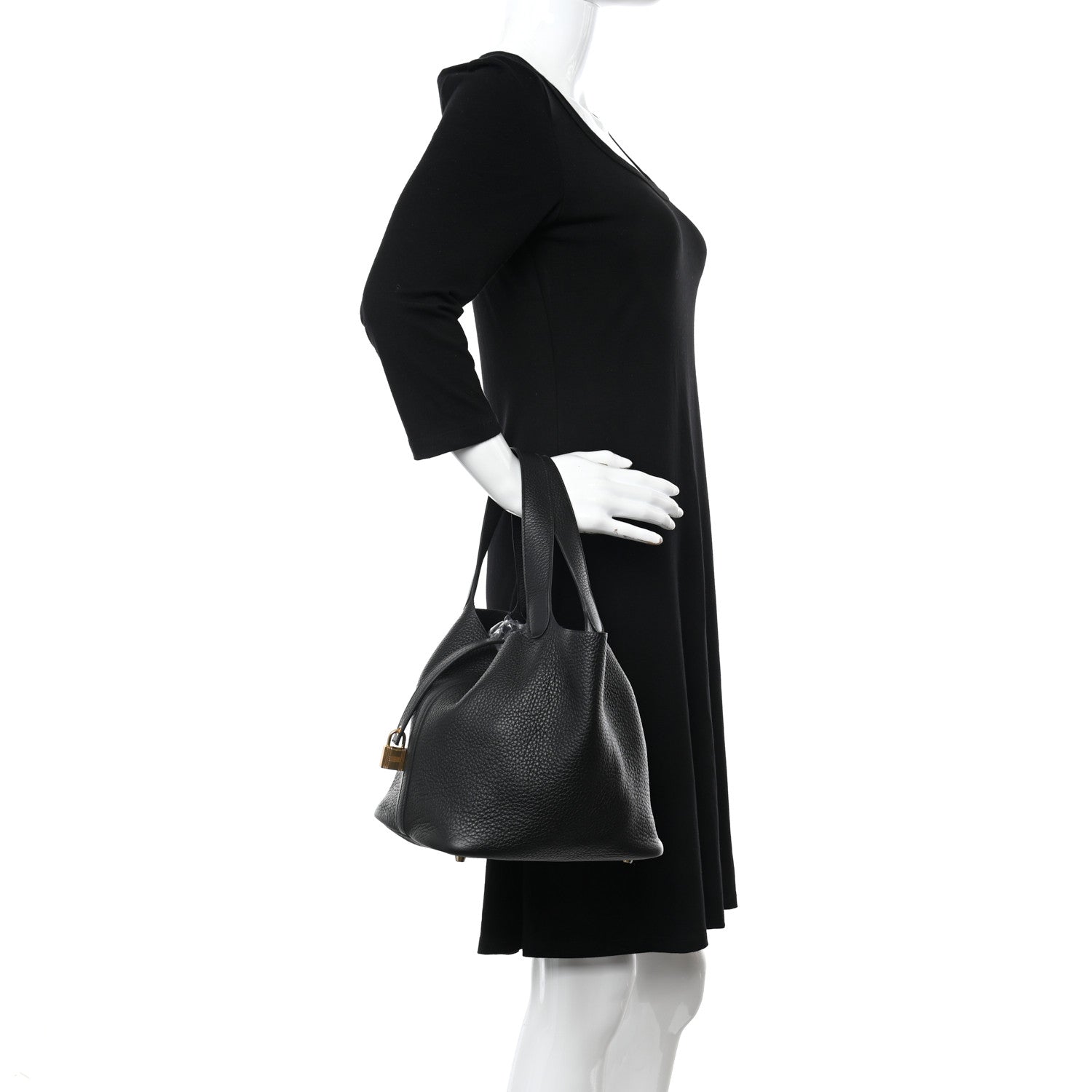 Hermes Taurillon Clemence Picotin Lock 22 MM Black 2 of 11