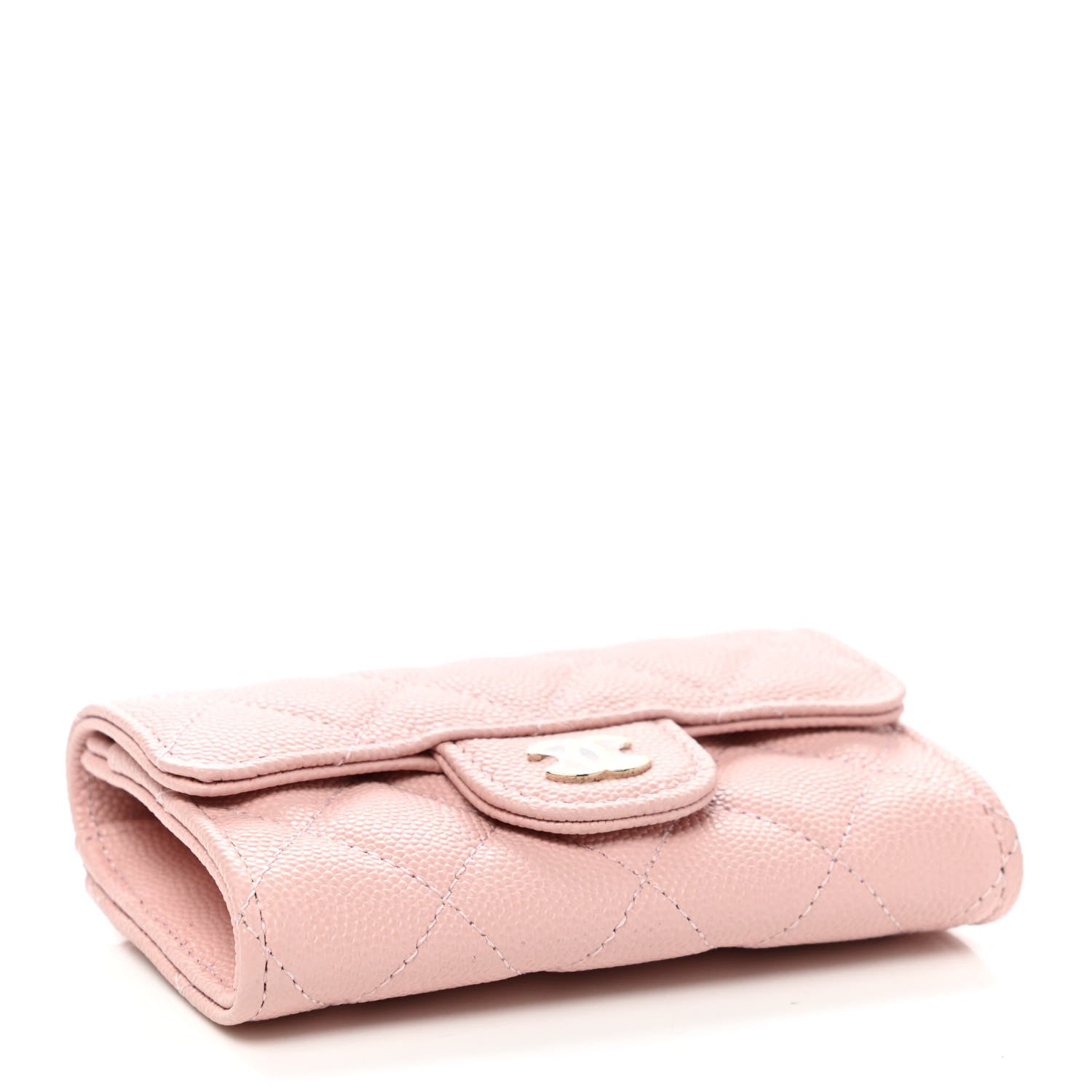Chanel Caviar Quilted Flap Card Holder Wallet Light Pink 4 of 9